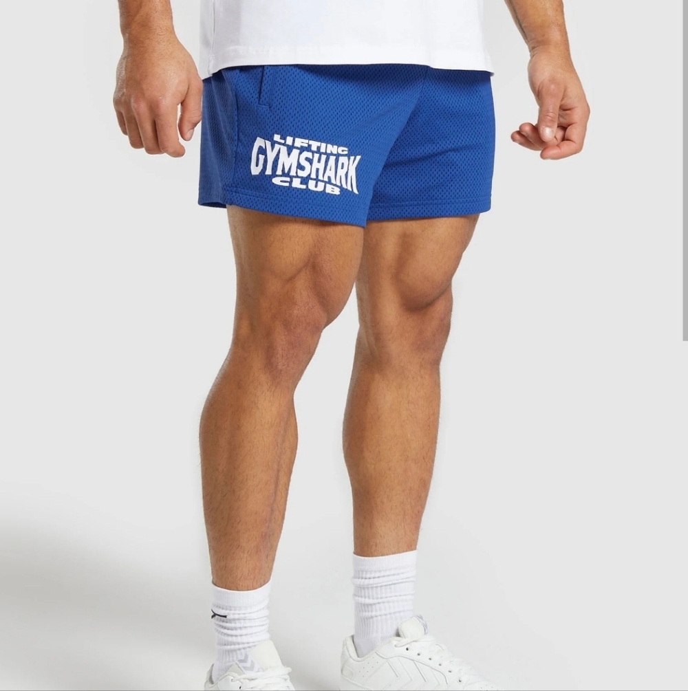 NWT Gymshark Blue Lifting Club Mesh Shorts
